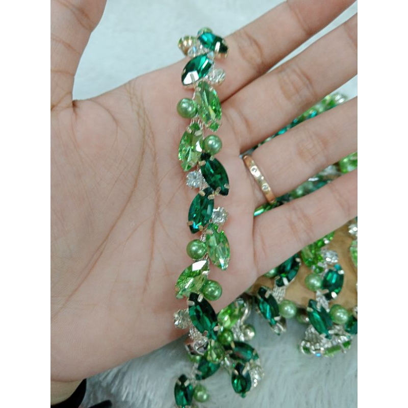 Payet Rangkai batu swarovski mewah harga per 10cm