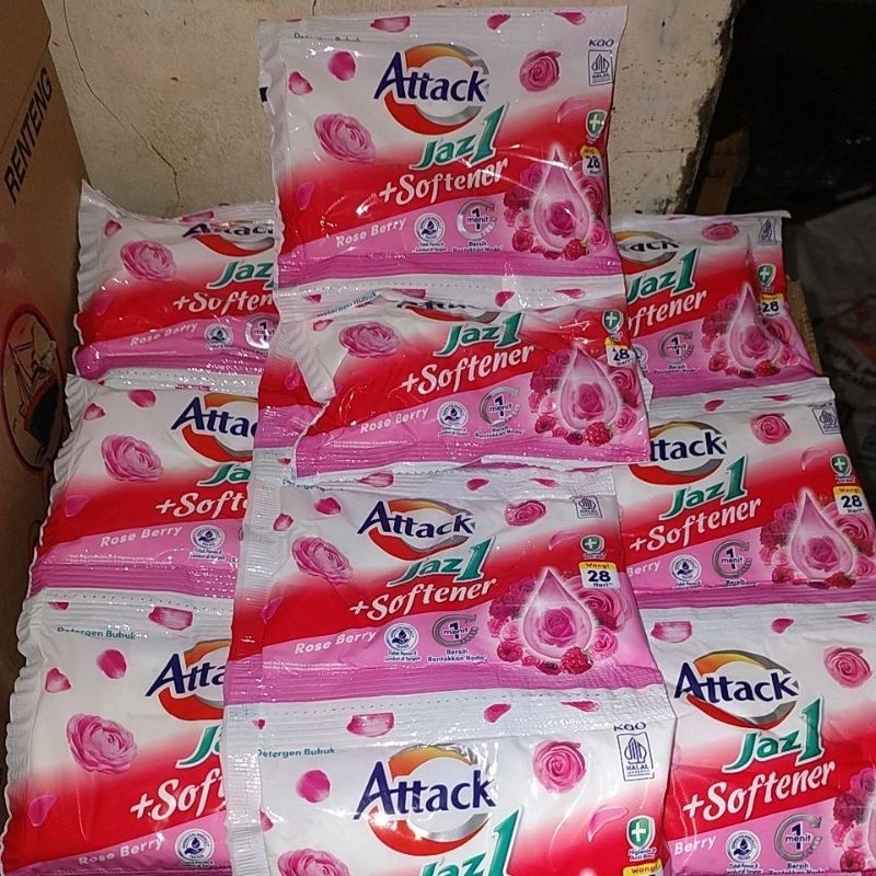 Attack Jaz 1 + Softener Rose Berry ( 4 Renceng isi 24 Sachet)