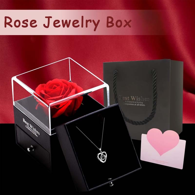 

【COD】 Kotak Perhiasan Hadiah Jewelry Gift Box Kotak Hadiah Mawar Hari Valentine Tempat Perhiasan Untuk Kalung Cincin Anting