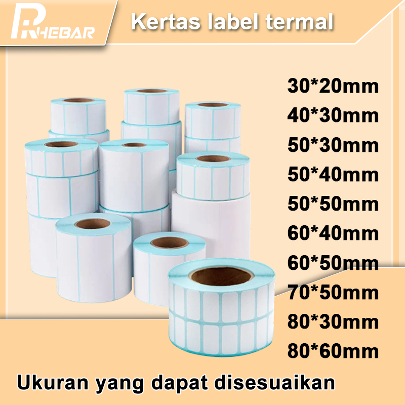 Label perekat termal 30x20mm,40x30,50x30,50x40,50x50,60x40,60x50,70x50,80x30,80x60,label harga,logo
