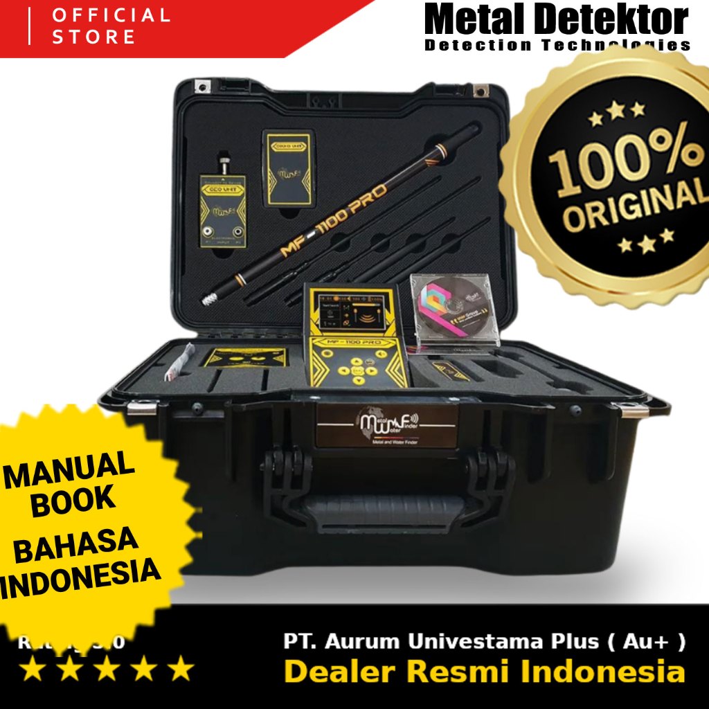 Metal Detektor MWF MF 1100 Pro SECOND - Long Range Locator LRL Metal Detector Emas Jarak Jauh Alat P