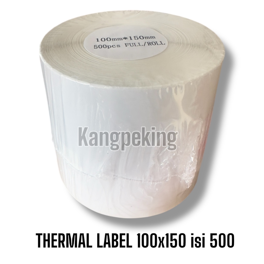 

Ay00! Kertas Thermal Label Barcode Roll/Lipat isi 500 pcs ukuran A6 100 x 150 mm Kertas Sticker
