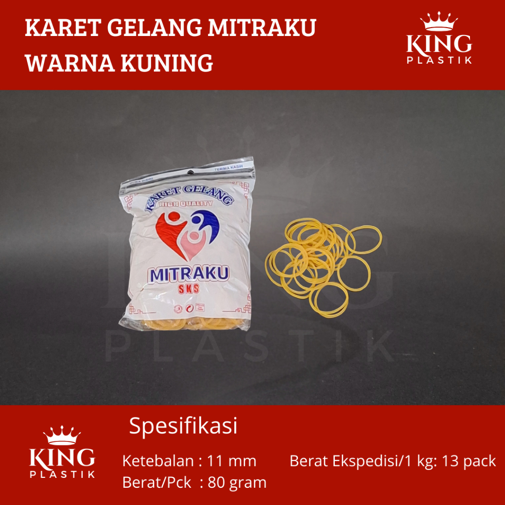 

Karet Gelang Mitraku 80gr | Karet Ikat Warna Kuning 11mm 80gr