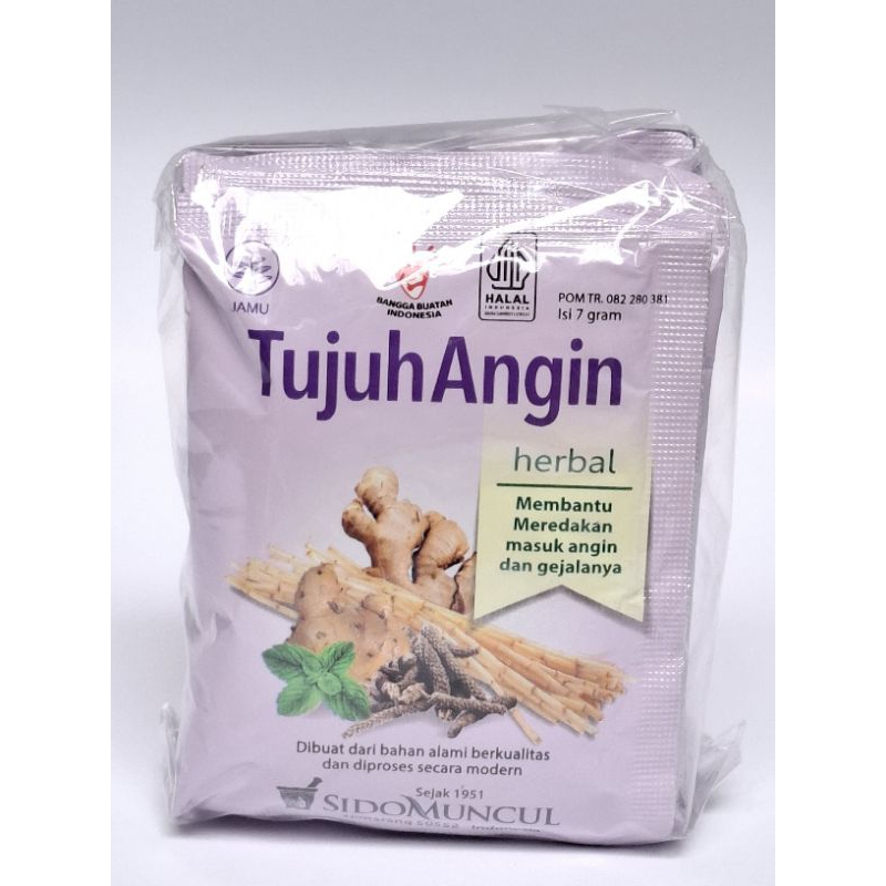 

Jamu tujuh angin sido muncul kemasan pack isi 10sachet