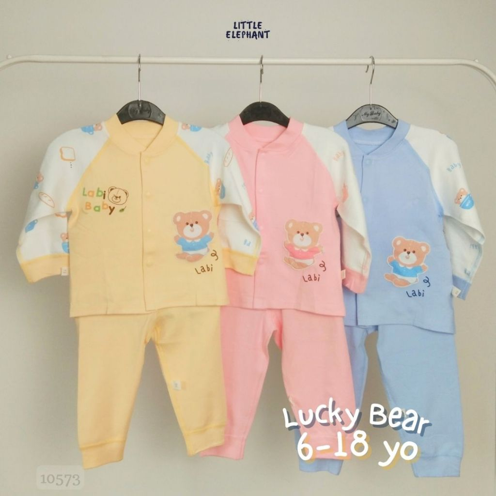 Setelan Baby |  Lucky Bear | 6-18 bulan |  Little Elephant Baby Piyama Set Setelan Bayi | Set Baju P