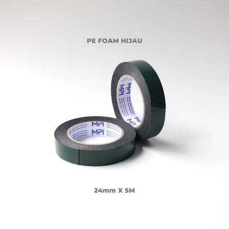Double Foam Tape Master Pack Indonesia Hitam Release Hijau 24mmx5Meter 1 DUS ISI 108 ROLL