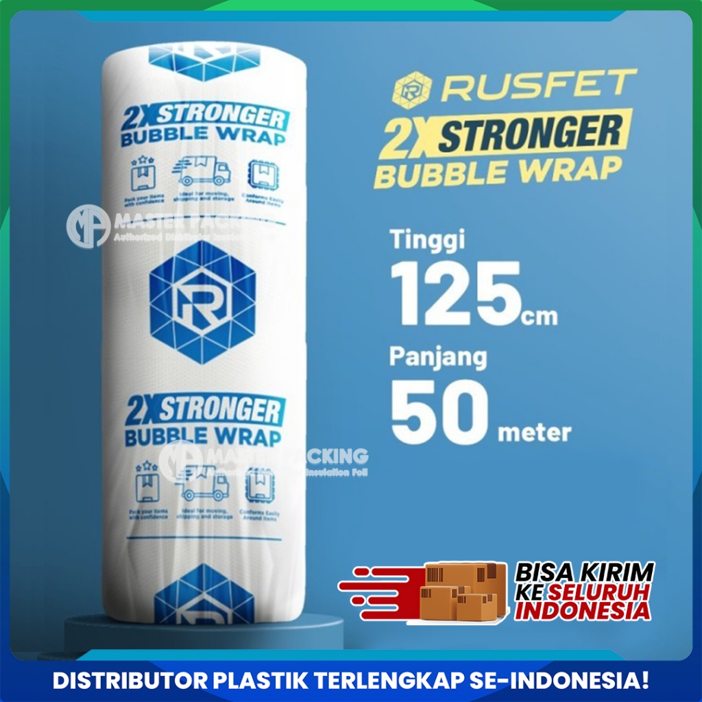 

Plastik Packing Bubble Buble Wrap Rusfet Roll 125cm x 50m Putih Bening Super Tebal VIA EKSPEDISI