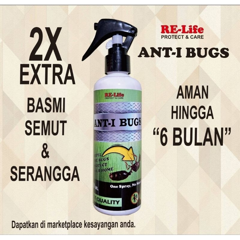 Spray Anti Semut RE-Life Ant-i Bugs cairan pengusir semut serangga efektif racun semut kecoa kutu us