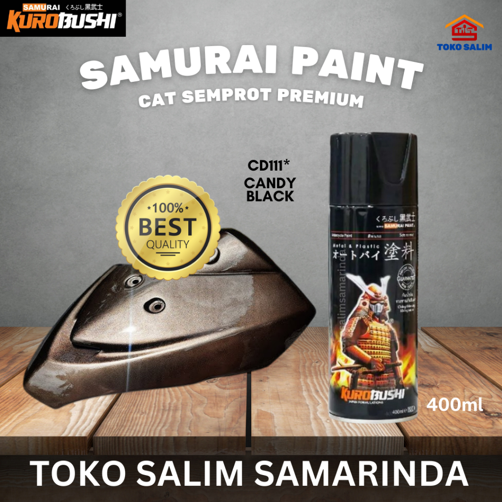 Cat Semprot Samuraipaint / Pilox Samurai Paint Candy Tone Hitam / Candy Black / #CD111★ / 400 ML