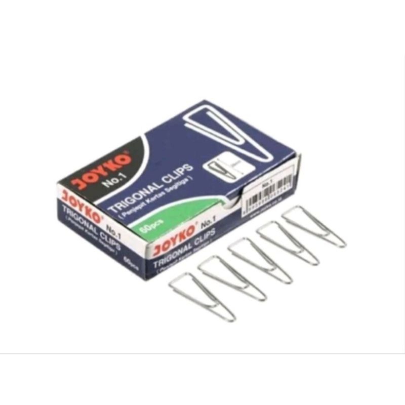 

paper clip trigonal clips nomor 1 joyko klip penjepit kertas segitiga 1 pak isi 60 pcs