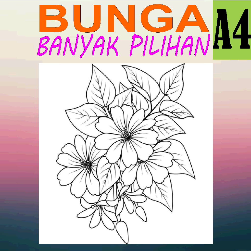 

KERTAS MEWARNAI / KERTAS GAMBAR [ BUNGA ] A4