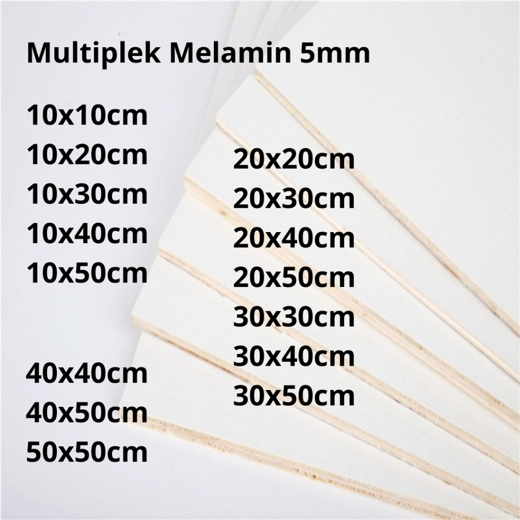 TRiplek Melamin 5mm Berbagai Ukuran