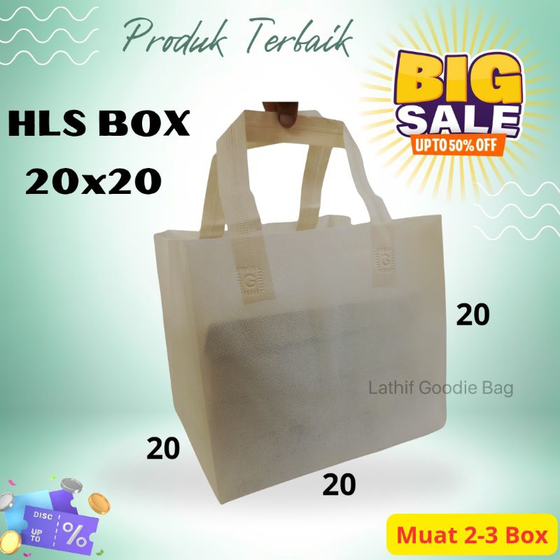 

(12 PCS) HLS Box Dus 20x20cm Tas Berkat Hajatan Tas Besek Harga Per lusin isi