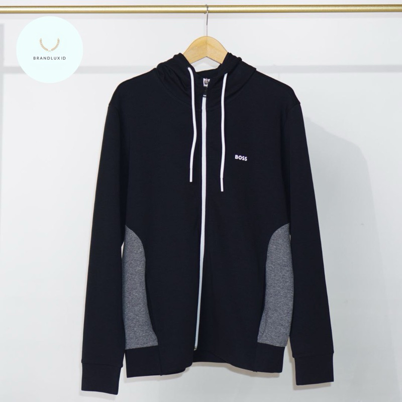 Hugo Boss Tracksuit Hoodie Stretch Cotton Zippered Regular Fit Black