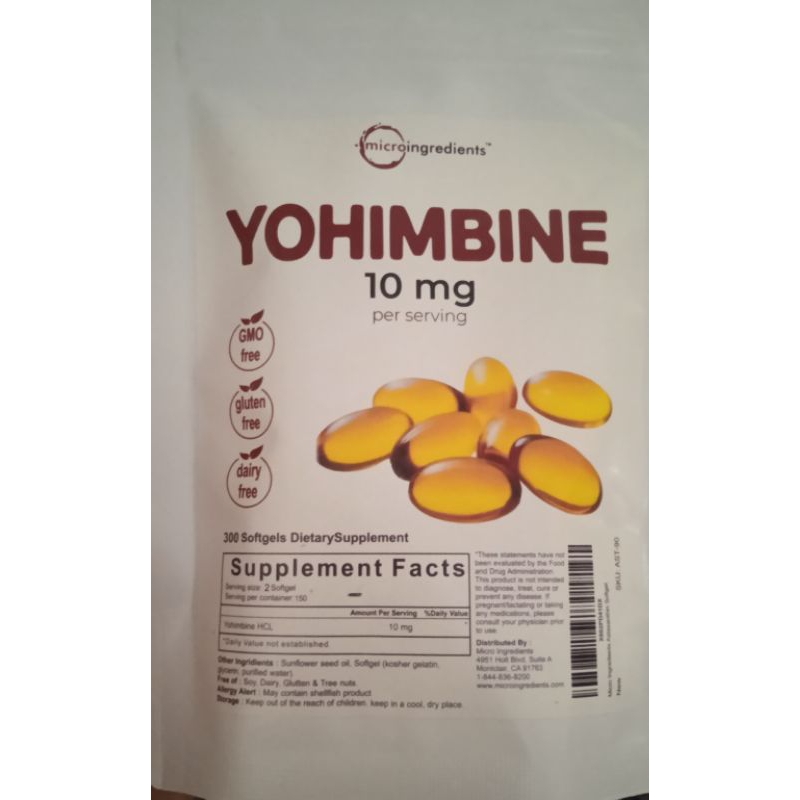 Microingredients Yohimbine 10Mg Original usa isi 300Softgels