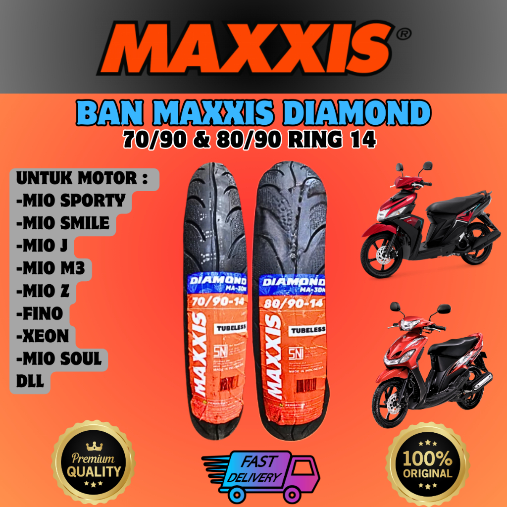 Paket Ban Depan Belakang 1 Set Motor Yamaha Yamaha Mio Smile Mio Sporty Mio SOUL Mio J Mio M3 Xeon F