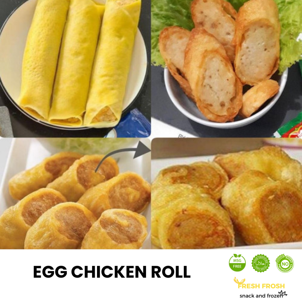 

Egg chicken roll isi 3 lonjor no msg, no pengawet - cafe, resto