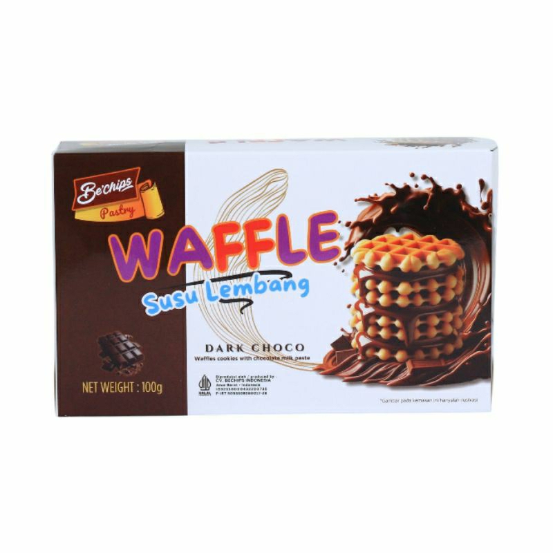 

Bechips Pastry Waffle Susu Lembang Dark Choco