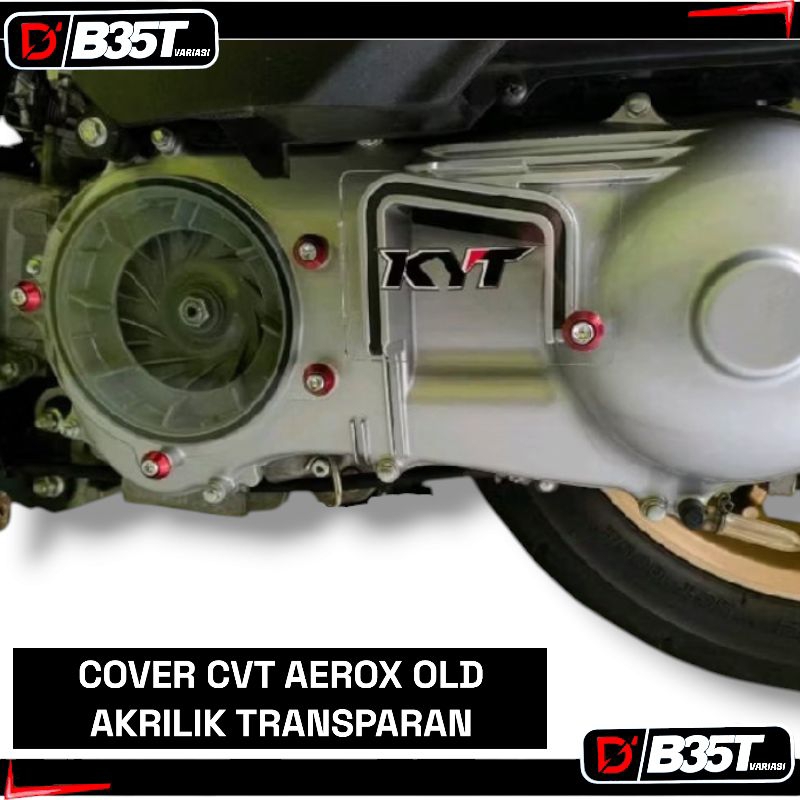 COVER TUTUP CVT AKRILIK AEROX OLD TUTUP CVT VARIASI AKRILIK TRANSPARAN YAMAHA AEROX OLD PLUS BAUT