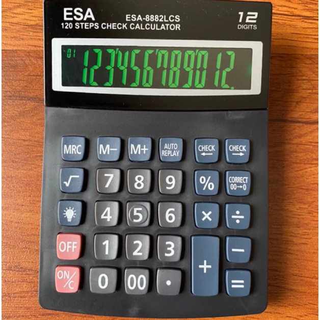

Kalkulator LED 12 Digit/Kalkulator Esa 8882LCS Kalkulator Dagang Led Hijau MURAH