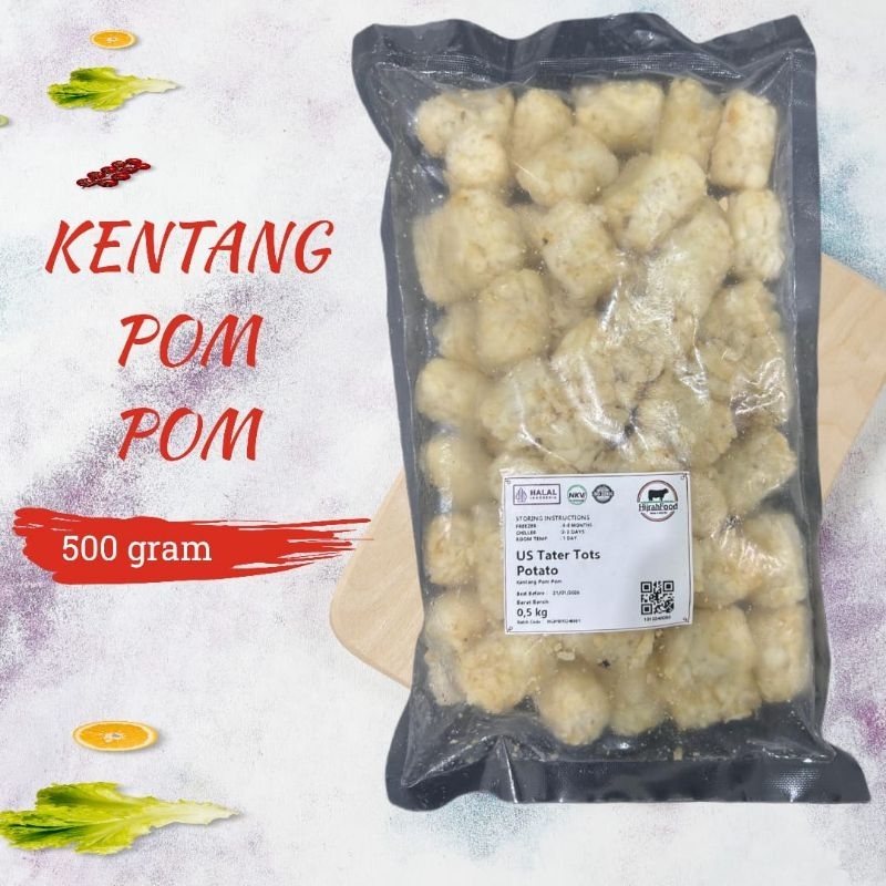 

us tater tots potato/kentang pom pom/kentang frozen/french fries puff(500 gr)