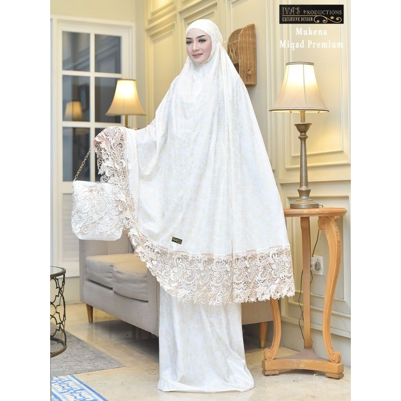 Mukena miqat premium/mukena putih/mukena lebaran