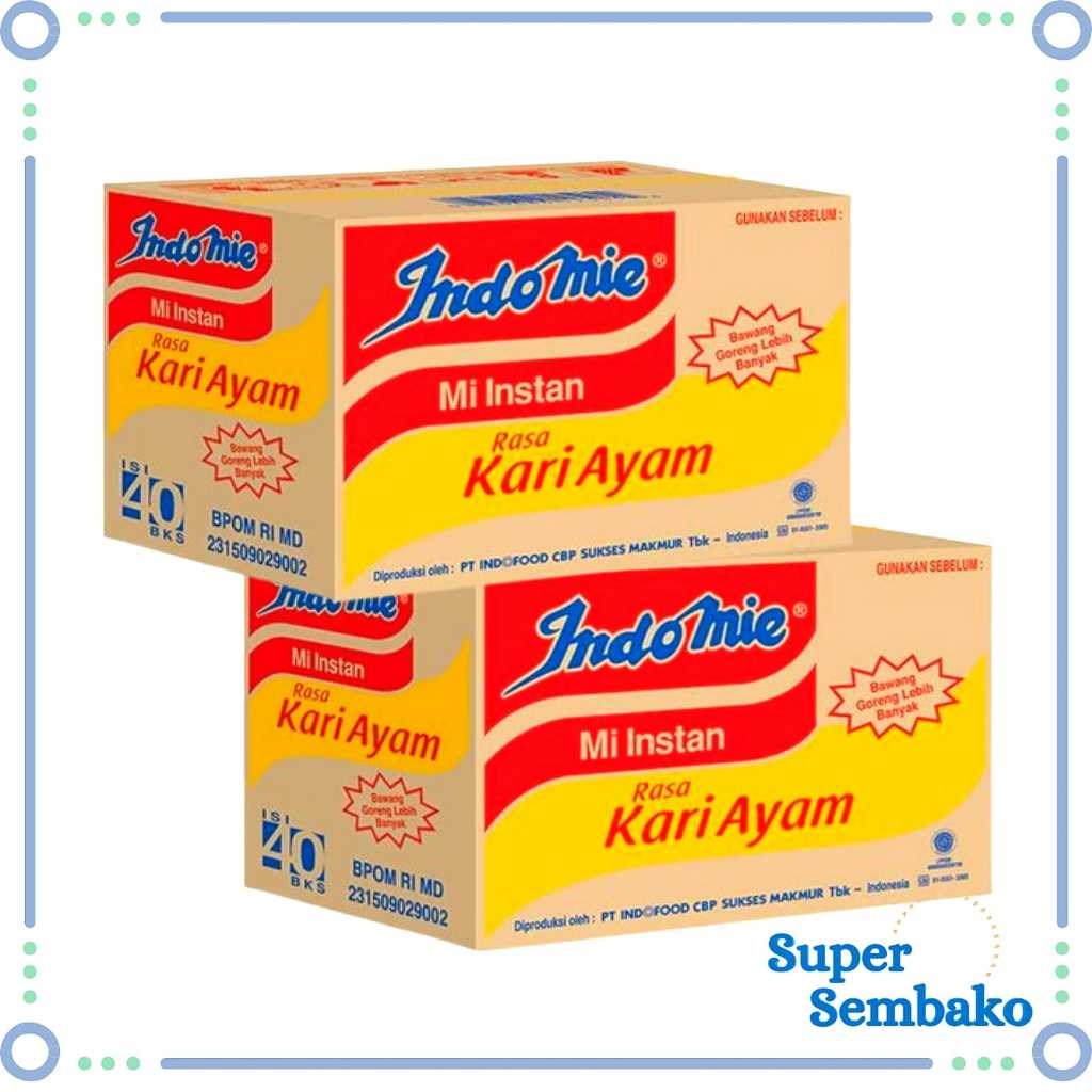 

INDOMIE KUAH KARI AYAM 1 DUS ISI 40 BUNGKUS