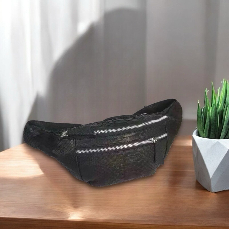 Tas Kulit Ular Piton Asli Wanita / Pria WAISTBAG KULIT PITON