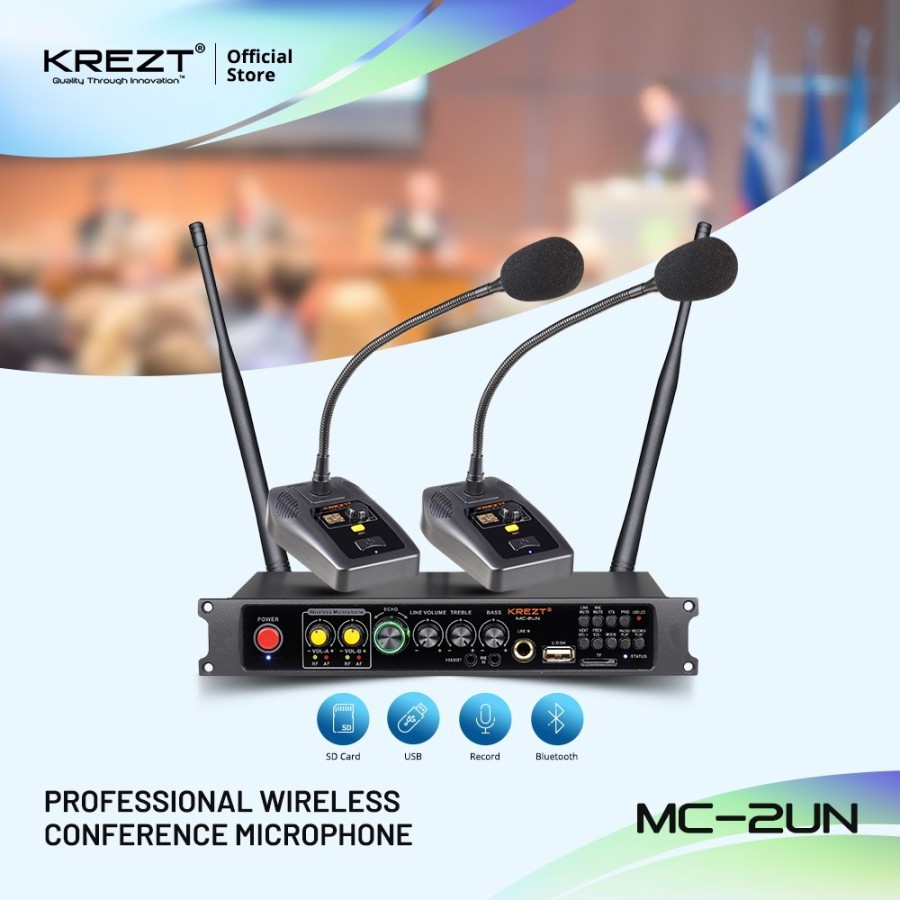 Wireless Conference Microphone KREZT MC-2UN | Mic Conference 2 Mic