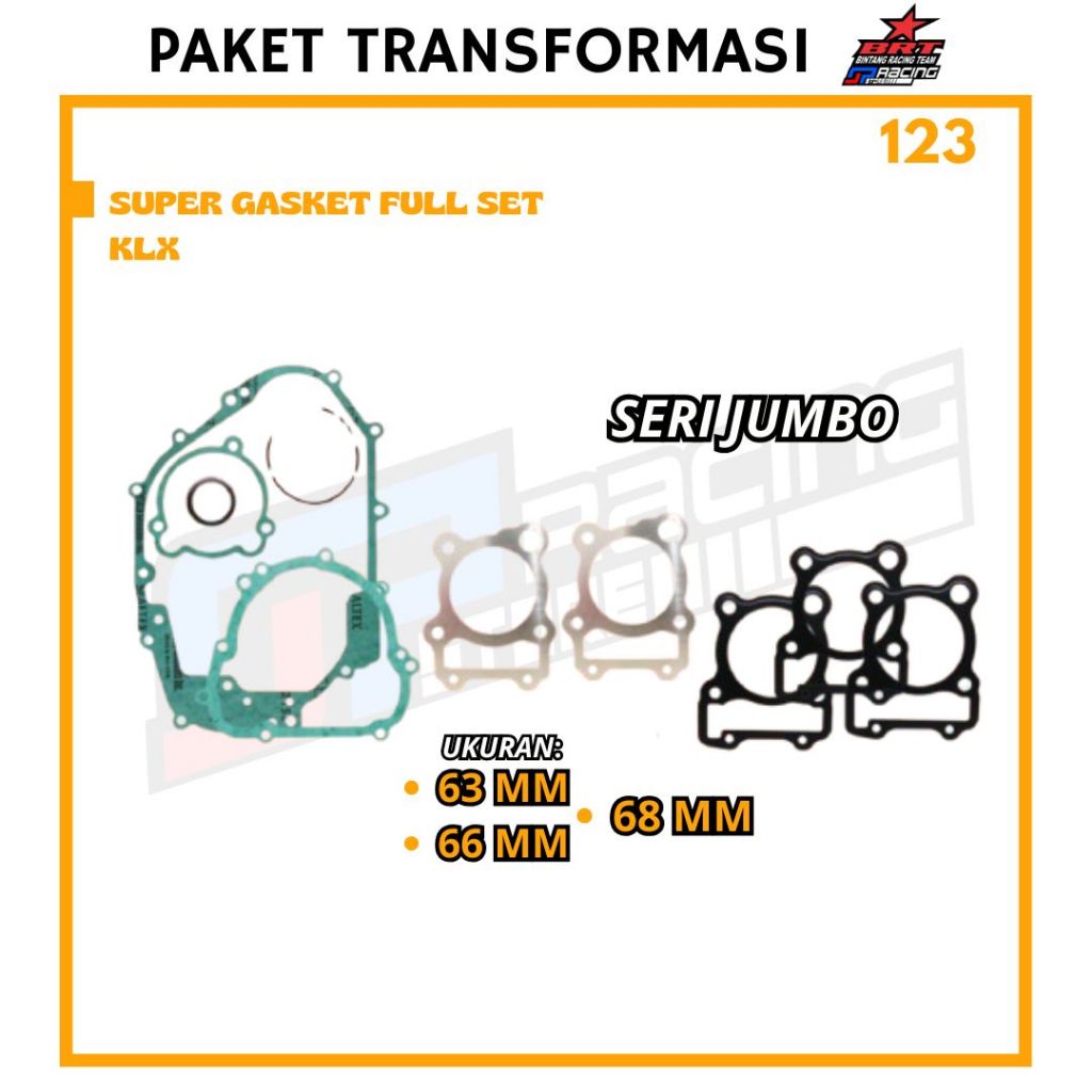 BRT Super Gasket Full Set Bore Up Paking Blok KLX 150