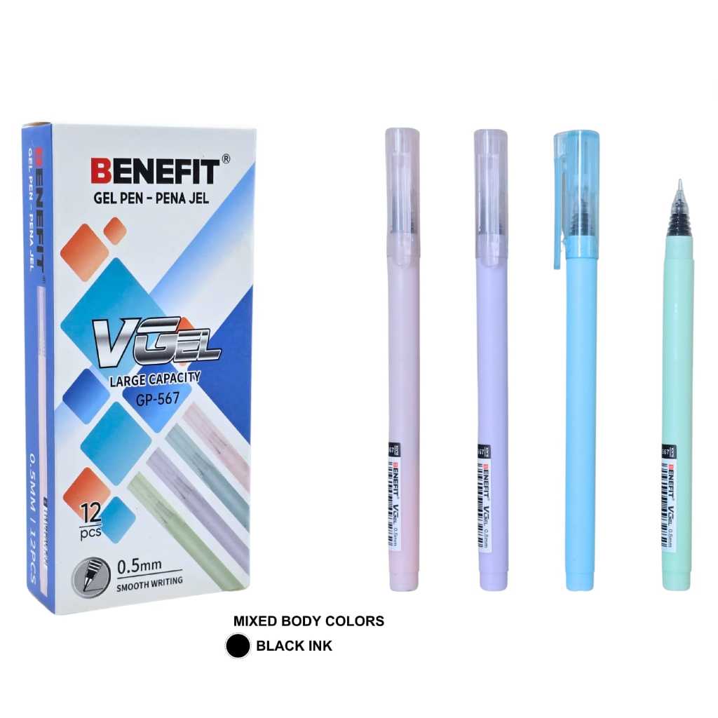 

Pulpen Gel BENEFIT 0.5mm VGEL GP-567 (12pc)