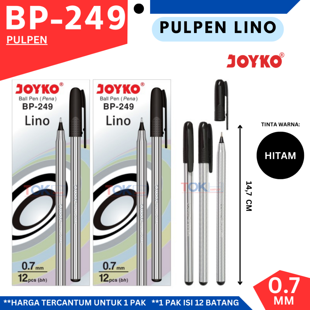 

Pulpen / Ballpen Joyko BP-249 Lino / Pena 12pcs