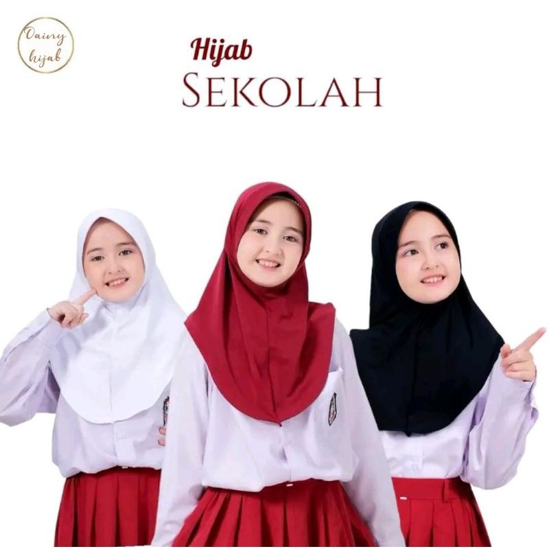 HIJAB BERGO SEKOLAH ANAK SD  BERGO ANAK JERSEY  BERGO OVAL INSTAN ANAK SD