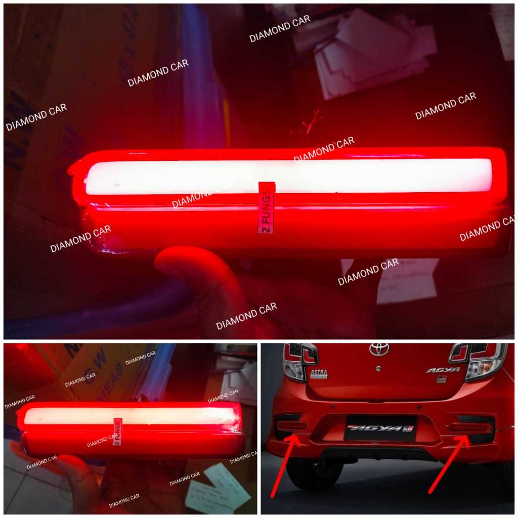 New Agya Ayla 2017 Mata Kucing Reflektor Lampu COB Bemper Belakang