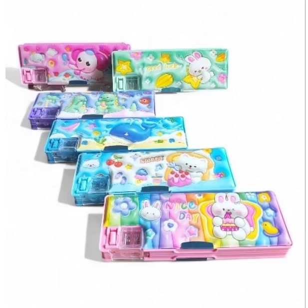 

tempat/kotak/tepak pensil magnet + rautan karakter lucu JH 8831
