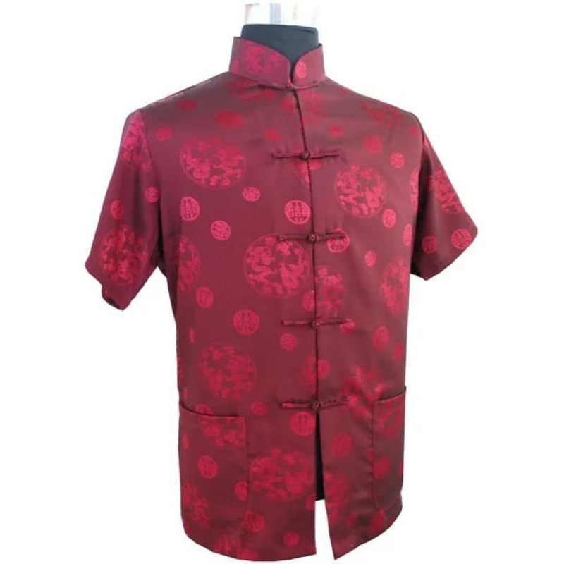 RJ6 Cheongsam Pria Lengan Pendek Cheongsam Termurah