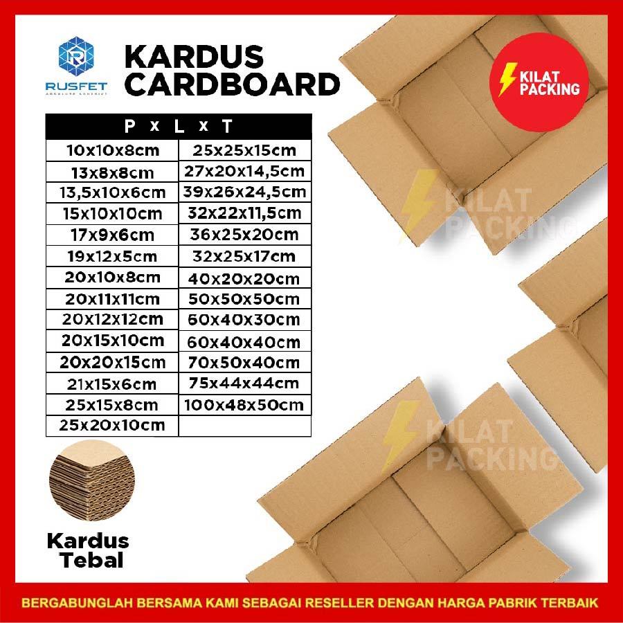 

KARDUS PACKING RUSFET - DUS KARTON BOX - KOTAK KEMASAN BARANG BARU COKLAT POLOS SATUAN UKURAN SEDANG