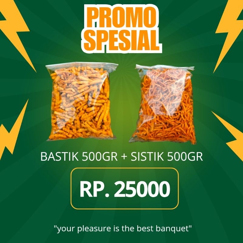 

Special bastik pedas 500gr + sistik pedas 500gr | cemilan viral