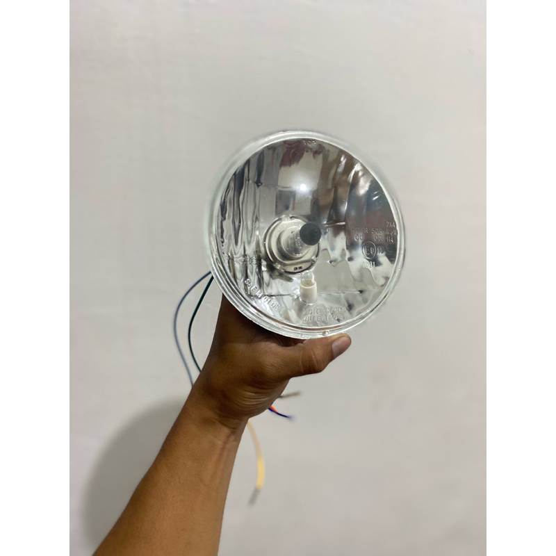 Reflektor Lampu depan Jute Import copy Taiwan detail ori uk 5.75 inch set bohlam plus lampu kota