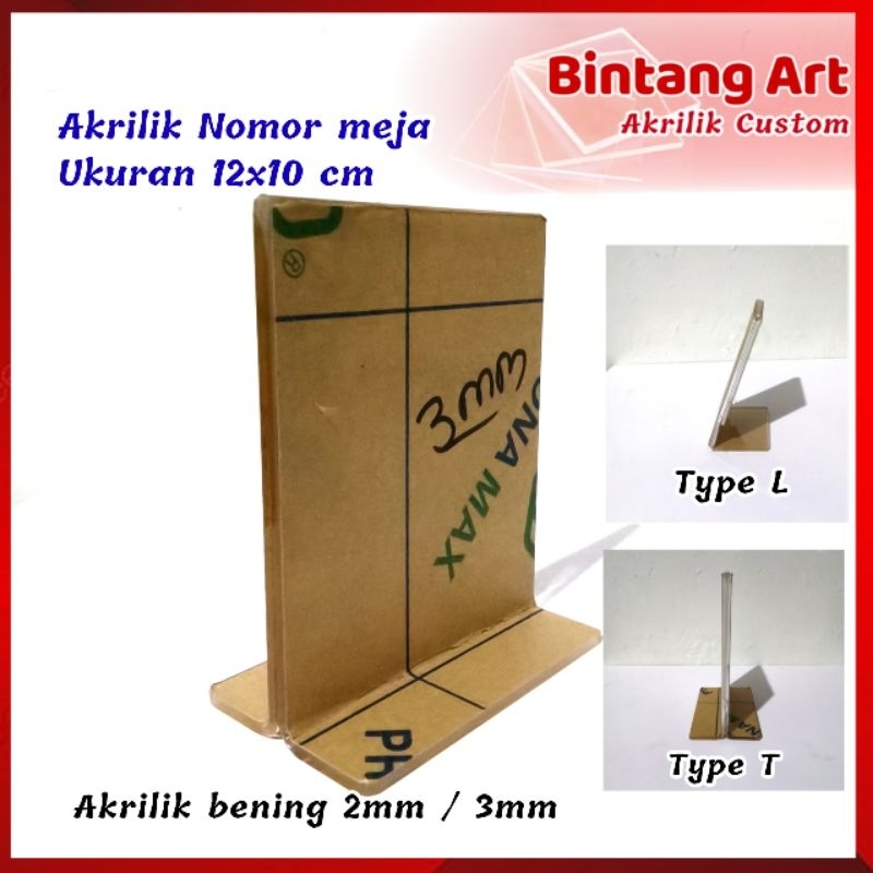 

Akrilik nomor meja cafe restoran 12x10 cm / papan nomor meja