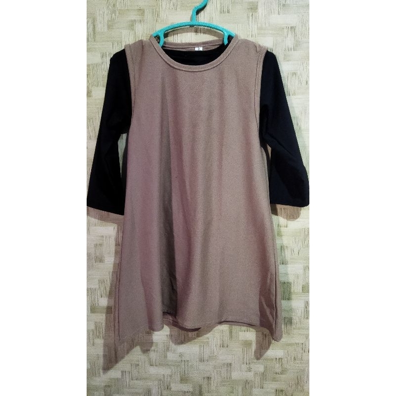 Dress gamis set jersey preloved anak perempuan usia 1-2 tahun