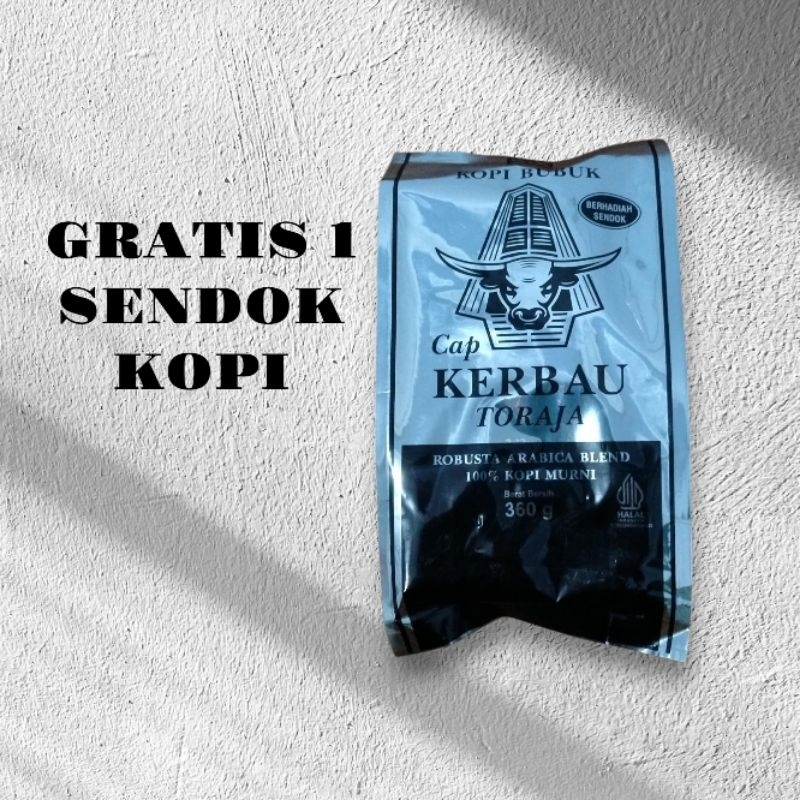 

kopi hitam cap kerbau Toraja, berat 360 g