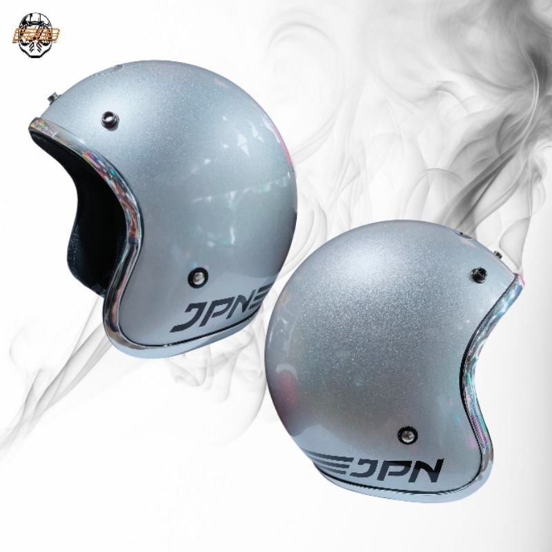 KODE JPN002-Helm Bogo Jpn List Crom ORI Silver Glossy