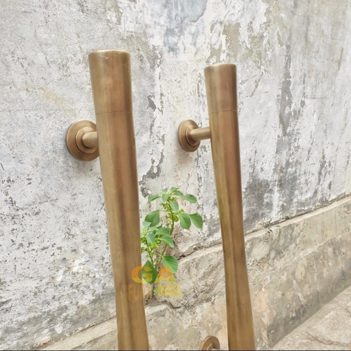 Pull Brass/Handle Pintu Rumah Kuningan Polos Antik 60 cm/ Gagang Pintu Kuningan/ Pegangan Pintu