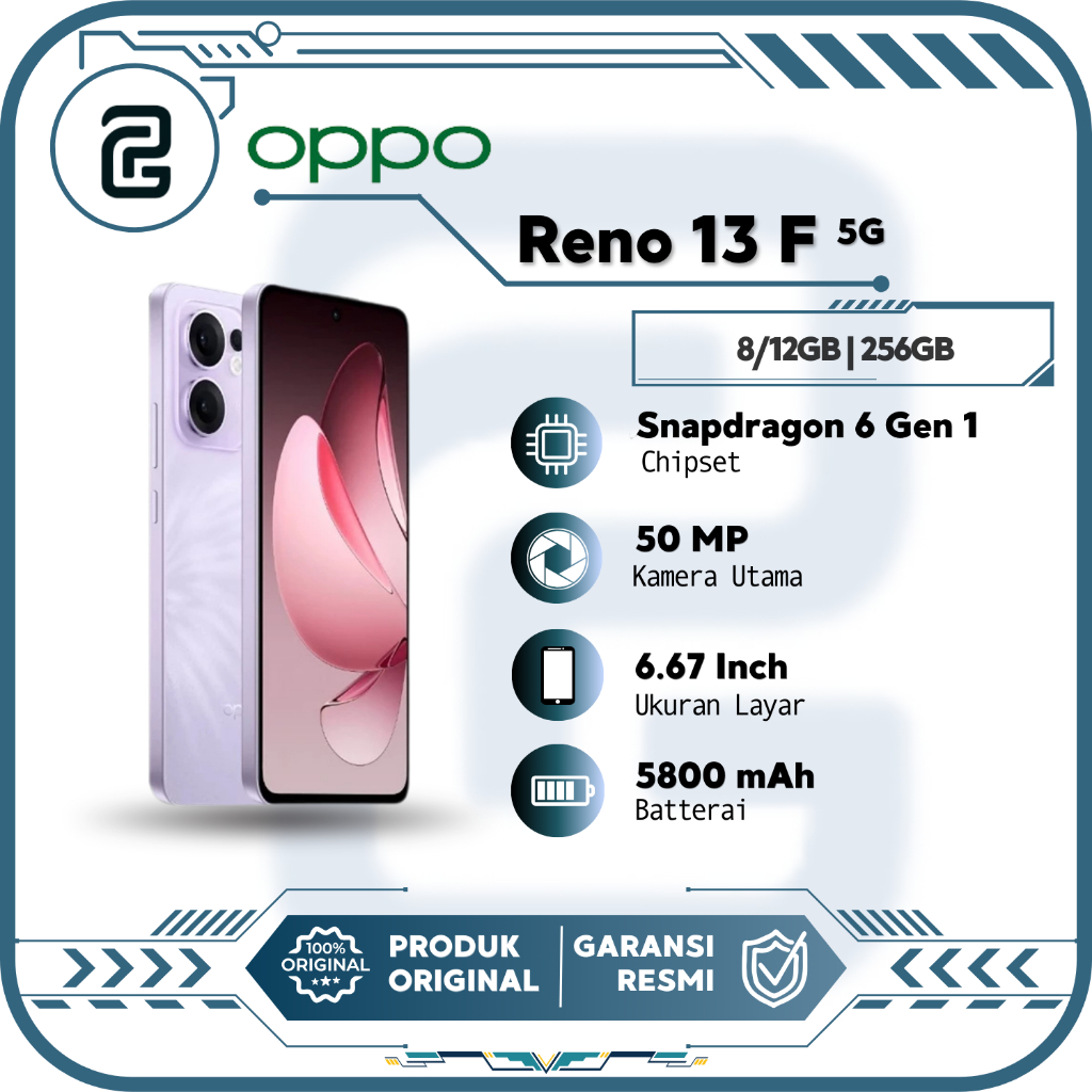 Oppo Reno13 F 5G RAM 8GB 12GB Internal 256GB Snapdragon 6 Gen 1 Layar Amoled Garansi Resmi
