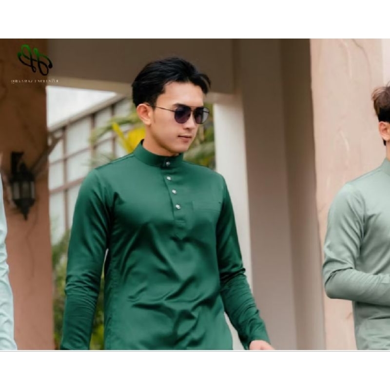 baju melayu pria setelan koko muslim modren bahan baloteli satu set dan celana panjang pakaian adat 