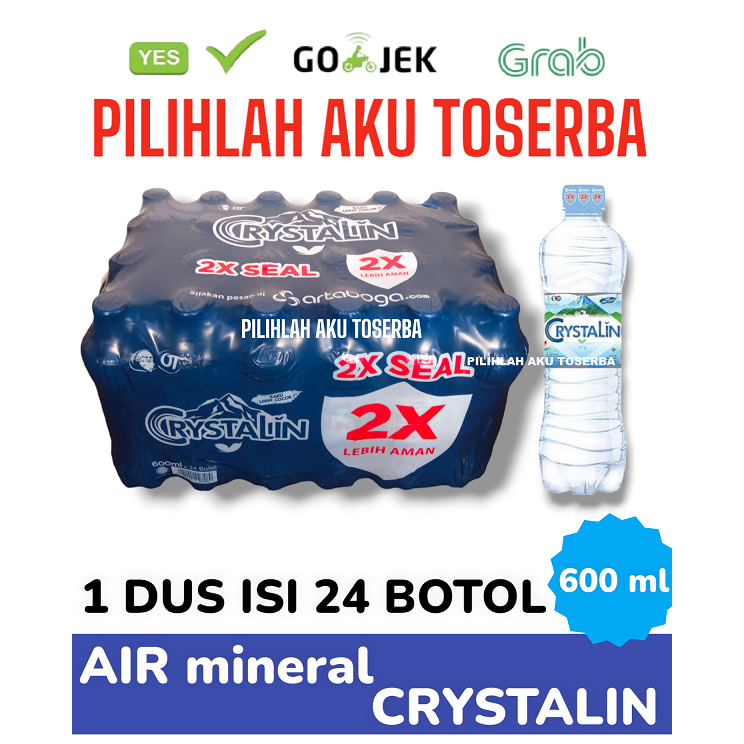 

CRYSTALIN Air Mineral Botol Pet 600 ml - (HARGA 1 DUS ISI 24)