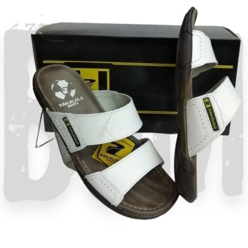 Sandal selop Pakalolo Pria Original 100% Kulit Asli Motif Selop Terbaru Putih Hitam Tan Coklat