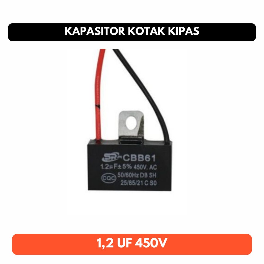 Kapasitor Kotak 1,2UF 1,5UF 1,8UF 400V/450V / Kapasitor Kipas Angin Capasitor Kotak 1,2 1,5 1,8 UF