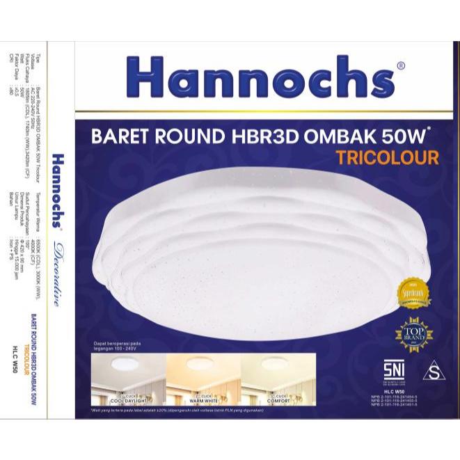 Hannochs Lampu Downlight LED Ombak 50W Tricolour Lampu Downlight Hannochs LED Baret Round HBR03